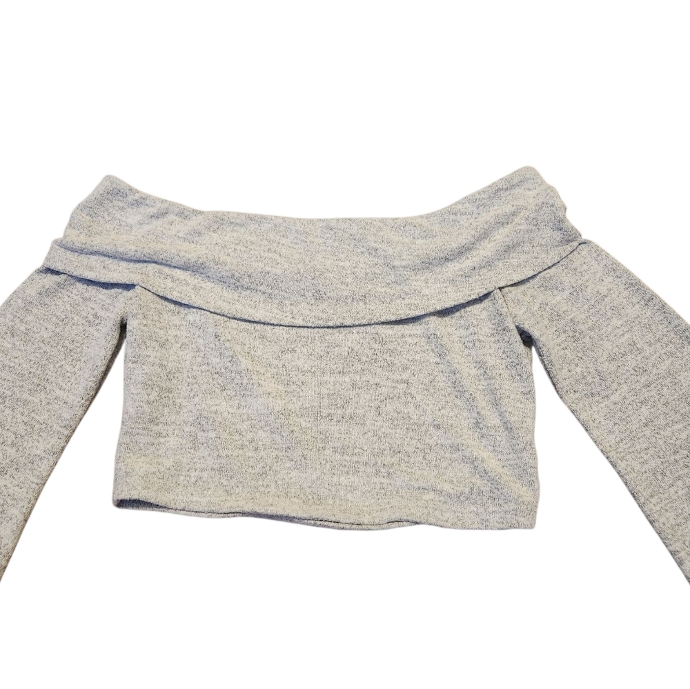 Off-the-Shoulder Gray Cropped Sweater Women's  Medium